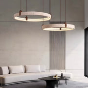 Simple Circular Travertine Pendant Lamp M20